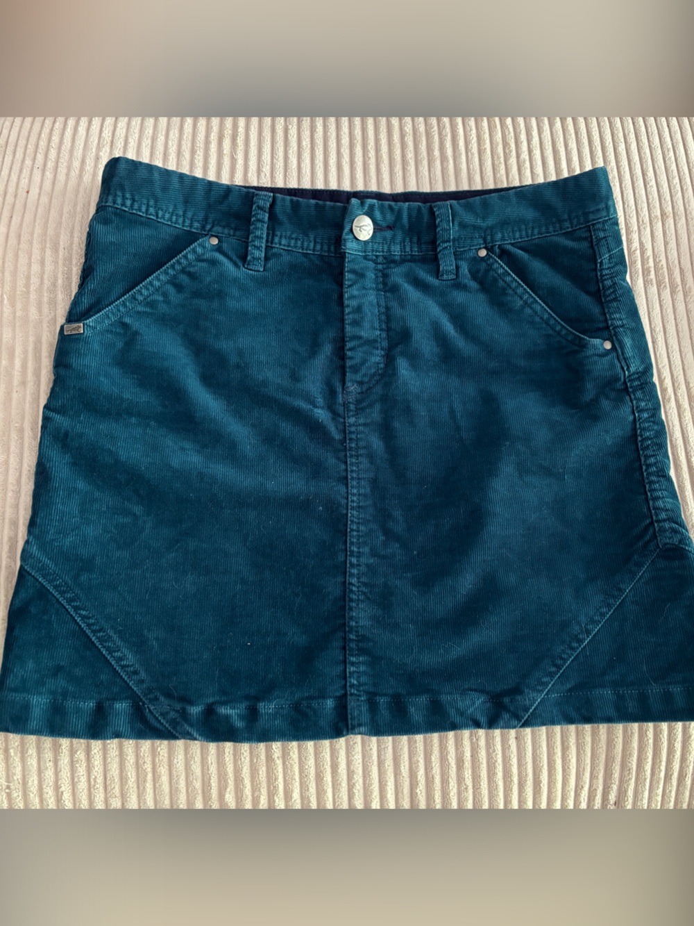 Horny Toad Teal Corduroy Mini Skirt